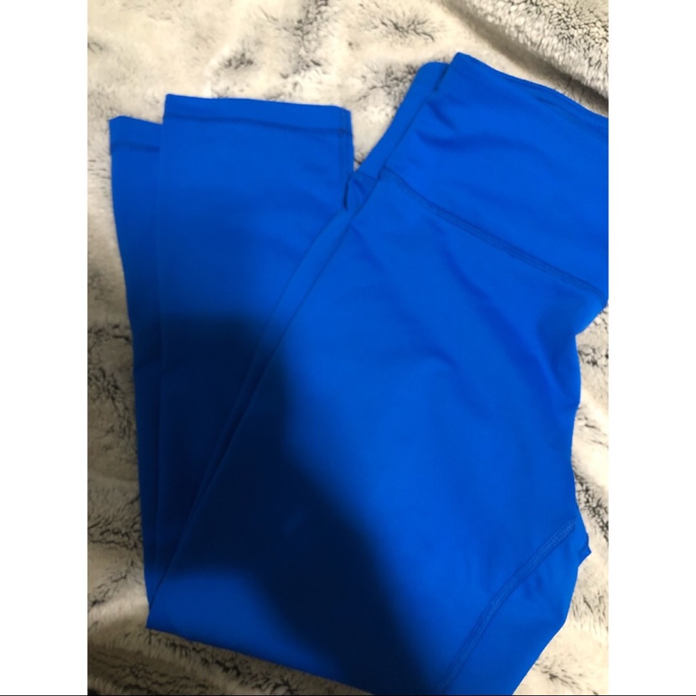 7/8 high waisted blue workout leggings
